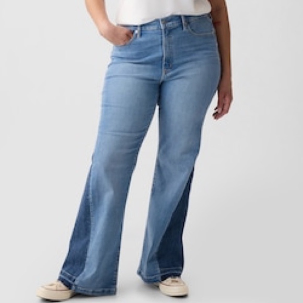 Gap Jeans High Rise Patched '70s Flare Women’s Size 32/14R